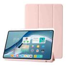 For Huawei Matepad 11 Pro 2022 Clear Acrylic 3-Fold Leather Tablet Case(Pink) - 1