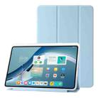 For Huawei Matepad 11 Pro 2022 Clear Acrylic 3-Fold Leather Tablet Case(Ice Blue) - 1