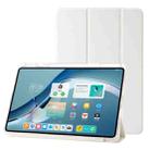 For Huawei Matepad 11 Pro 2022 Clear Acrylic 3-Fold Leather Tablet Case(White) - 1