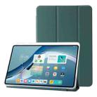 For Huawei Matepad 11 Pro 2024 Clear Acrylic 3-Fold Leather Tablet Case(Dark Green) - 1