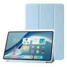 For Huawei Matepad 11 Pro 2024 Clear Acrylic 3-Fold Leather Tablet Case(Ice Blue) - 1