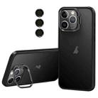For iPhone 11 Pro Lens Holder Frosted Phone Case(Black) - 1