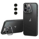 For iPhone 11 Pro Lens Holder Frosted Phone Case(Grey) - 1