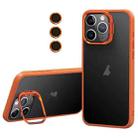 For iPhone 11 Pro Max Lens Holder Frosted Phone Case(Orange) - 1