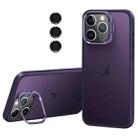 For iPhone 11 Pro Max Lens Holder Frosted Phone Case(Purple) - 1