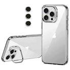 For iPhone 12 Pro Max Lens Holder Frosted Phone Case(Transparent) - 1