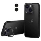 For iPhone 13 Lens Holder Frosted Phone Case(Black) - 1