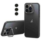 For iPhone 13 Pro Lens Holder Frosted Phone Case(Grey) - 1