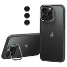 For iPhone 14 Pro Lens Holder Frosted Phone Case(Grey) - 1