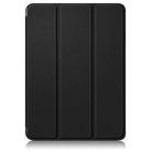 For OnePlus Pad Pro / Pad 2 Custer Solid Color 3-fold Holder Smart Leather Tablet Case(Black) - 2