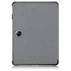 For OnePlus Pad Pro Custer Solid Color 3-fold Holder Smart Leather Tablet Case(Grey) - 3