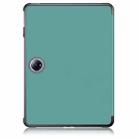 For OnePlus Pad Pro Custer Solid Color 3-fold Holder Smart Leather Tablet Case(Green) - 3