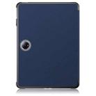 For OnePlus Pad Pro / Pad 2 Custer Solid Color 3-fold Holder Smart Leather Tablet Case(Dark Blue) - 3