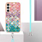 For Samsung Galaxy S24 FE 5G Electroplating Pattern IMD TPU Shockproof Case with Neck Lanyard(Colorful Scales) - 3