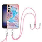 For Samsung Galaxy S24 FE 5G Electroplating Pattern IMD TPU Shockproof Case with Neck Lanyard(Milky Way Blue Marble) - 2