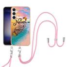 For Samsung Galaxy S24 FE 5G Electroplating Pattern IMD TPU Shockproof Case with Neck Lanyard(Dream Chasing Butterfly) - 2