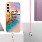 For Samsung Galaxy S24 FE 5G Electroplating Pattern IMD TPU Shockproof Case with Neck Lanyard(Dream Chasing Butterfly) - 3
