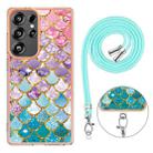For Samsung Galaxy S25 Ultra 5G Electroplating Pattern IMD TPU Shockproof Case with Neck Lanyard(Colorful Scales) - 3