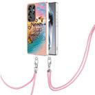 For Samsung Galaxy S25 Ultra 5G Electroplating Pattern IMD TPU Shockproof Case with Neck Lanyard(Dream Chasing Butterfly) - 1