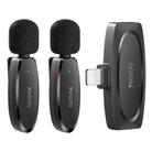 YESIDO KR14 Dual Transmitter Low-latency Wireless Lavalier Microphone with 8 Pin Receiver(Black) - 1