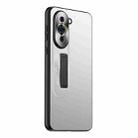 For Huawei nova 10 Pro Frosted Metal Hybrid TPU Holder Phone Case(Silver) - 1