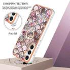 For Samsung Galaxy S24 FE 5G Electroplating Pattern IMD TPU Shockproof Case with Rhinestone Ring Holder(Pink Scales) - 2