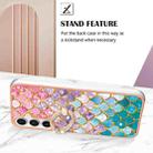 For Samsung Galaxy S24 FE 5G Electroplating Pattern IMD TPU Shockproof Case with Rhinestone Ring Holder(Colorful Scales) - 3