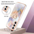 For Samsung Galaxy S24 FE 5G Electroplating Pattern IMD TPU Shockproof Case with Rhinestone Ring Holder(Milky Way White Marble) - 2