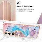 For Samsung Galaxy S24 FE 5G Electroplating Pattern IMD TPU Shockproof Case with Rhinestone Ring Holder(Milky Way Blue Marble) - 3
