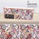 For Samsung Galaxy S25 Ultra 5G Electroplating Pattern IMD TPU Shockproof Case with Rhinestone Ring Holder(Pink Scales) - 3