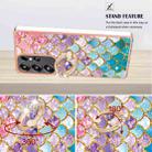 For Samsung Galaxy S25 Ultra 5G Electroplating Pattern IMD TPU Shockproof Case with Rhinestone Ring Holder(Colorful Scales) - 3