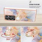 For Samsung Galaxy S25 Ultra 5G Electroplating Pattern IMD TPU Shockproof Case with Rhinestone Ring Holder(Milky Way White Marble) - 3