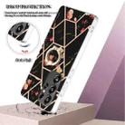 For Samsung Galaxy S25 Ultra 5G Electroplating Splicing Marble Flower Pattern TPU Shockproof Case with Rhinestone Ring Holder(Black Flower) - 2