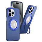 For iPhone 15 Pro MagSafe 360 Rotate Ring Holder PC Phone Case(Dark Blue) - 1