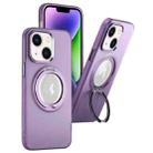 For iPhone 14 Plus MagSafe 360 Rotate Ring Holder PC Phone Case(Purple) - 1