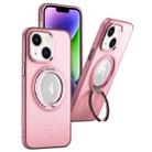 For iPhone 14 Plus MagSafe 360 Rotate Ring Holder PC Phone Case(Pink) - 1