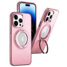 For iPhone 14 Pro 360 Rotate Ring Holder MagSafe PC Phone Case(Pink) - 1