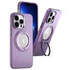 For iPhone 13 Pro 360 Rotate Ring Holder MagSafe PC Phone Case(Purple) - 1