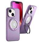 For iPhone 13 360 Rotate Ring Holder MagSafe PC Phone Case(Purple) - 1