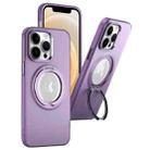 For iPhone 12 / 12 Pro MagSafe 360 Rotate Ring Holder PC Phone Case(Purple) - 1