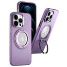 For iPhone 12 Pro Max MagSafe 360 Rotate Ring Holder PC Phone Case(Purple) - 1