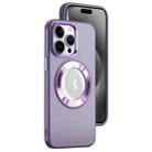 For iPhone 15 Pro MagSafe Skin-feel CD Texture PC Phone Case(Purple) - 1