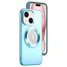 For iPhone 15 Plus MagSafe Skin-feel CD Texture PC Phone Case(Sierra Blue) - 1