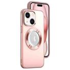 For iPhone 15 MagSafe Skin-feel CD Texture PC Phone Case(Pink) - 1