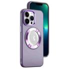 For iPhone 13 Pro Max MagSafe Skin-feel CD Texture PC Phone Case(Purple) - 1