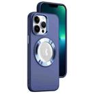 For iPhone 13 Pro Max MagSafe Skin-feel CD Texture PC Phone Case(Dark Blue) - 1