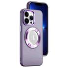 For iPhone 13 Pro MagSafe Skin-feel CD Texture PC Phone Case(Purple) - 1