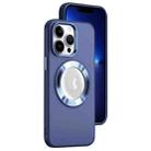 For iPhone 13 Pro MagSafe Skin-feel CD Texture PC Phone Case(Dark Blue) - 1