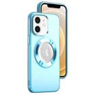 For iPhone 12 / 12 Pro MagSafe Skin-feel CD Texture PC Phone Case(Sierra Blue) - 1