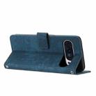 For Google Pixel 10 / 10 Pro Skin Feel Stripe Pattern Leather Phone Case with Lanyard(Blue) - 3